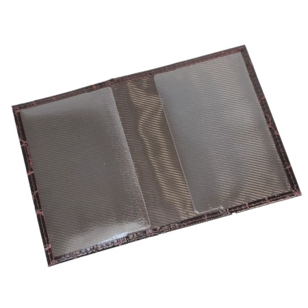 Cover for a passport with a pocket, burgundy color-1