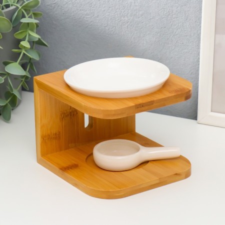 Aroma lamp bamboo, ceramics with a stand under the candle "Style"