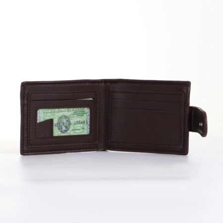 Male purse on the button, brown color-6