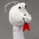 Soft toy "Snake" with sequins, on suspension, 13 cm, silver color