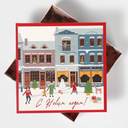 Box the national team "New Year's city", 17 x 17 x 7 cm, New Year-3