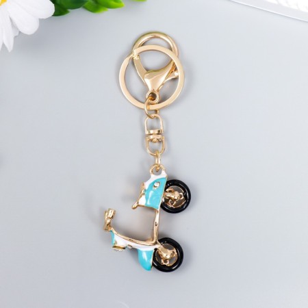 Browler Metal with carbine, enamel, rhinestones "Blue moped"-3