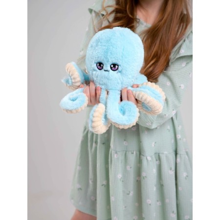 Soft toy "Octopus", blue color-1