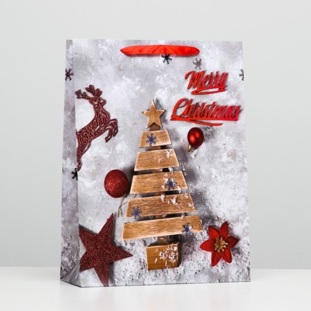 Laminated packet "Wooden Christmas tree" 32 x 42 x 12