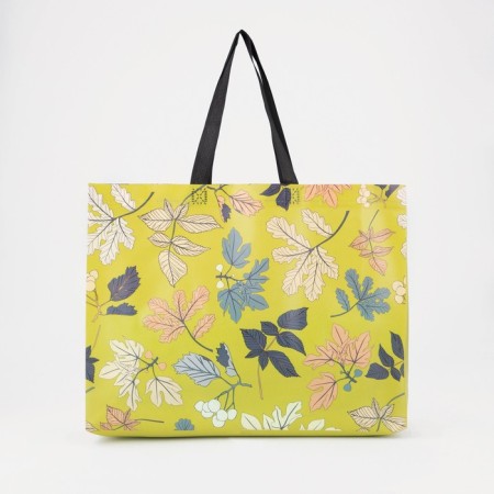 Household bag without fastening, yellow-green color-1