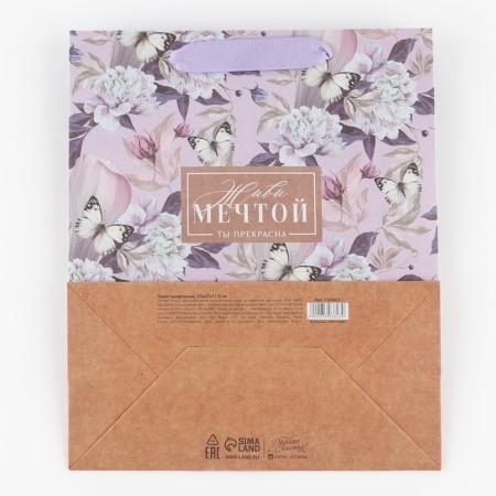 Package Gift Craft Vertical, packaging, “Live Dream”, Ml 23 x 27 x 11.5 cm-4