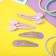 Hair Set "Olivia" (6 rubber bands, 4 invisibility 4.5 cm) purple bow