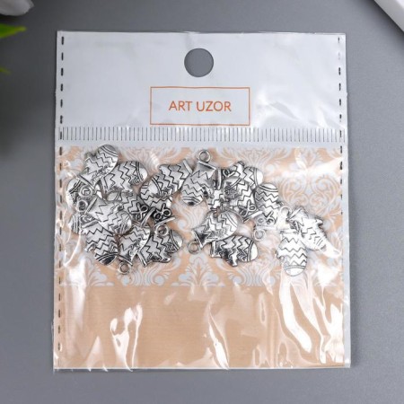 Decor for creativity Metal "mittens" silver 1.7x1.6 cm-5