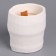 A candle made of soy wax in the kashpo "Geometric head", 9x7.5 cm, white