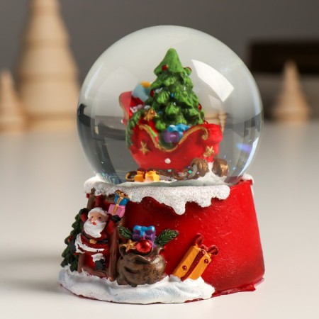 Souvenir Polystone Water Ball "Sails Santa Claus with gifts" 7x8x9 cm-4