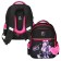 School backpack, 40 x 33 x 19 cm, ergonomic back, Stavia "anime", black/purple