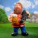 Garden figure "Grandfather with beer and fish" 52x35x24cm