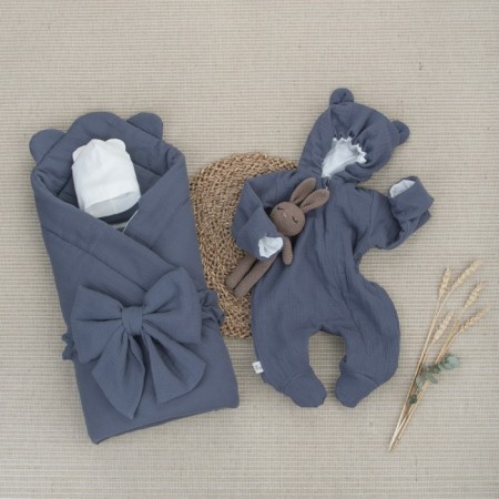 Kinderlitto “Muslin” discharge kit, 4 items, height 50-56 cm, Denim color-6