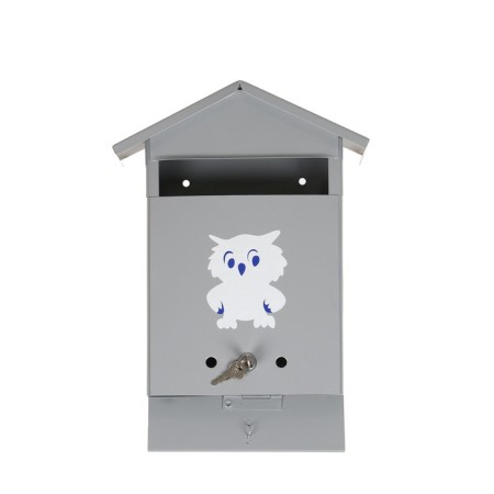 Mail box with a lock, vertical, "house", gray-6