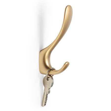 Furniture hook CAPPIO HEEL LIGHT 45BSG, two -rod, aluminum, matte gold-2