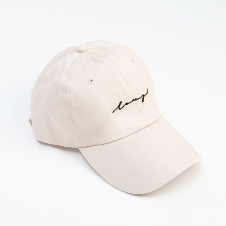 Baseball cap with inscriptions minku is beige color, size 54-56