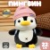 Soft toy "Penguin" with a backpack, in a pink hat, 22 cm