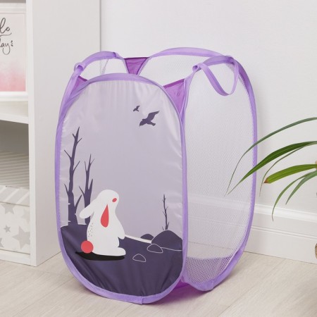 Basket-grid of the shade "Bunny", folding, 32 × 32 × 52 cm, lilac color-5