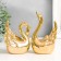 Souvenir Ceramics "Two Swan - Love" Gold set 2 pcs 9.2x8.3 8x7.2x12.5 cm