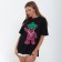 T-shirt female, black color, size One size (42-46)
