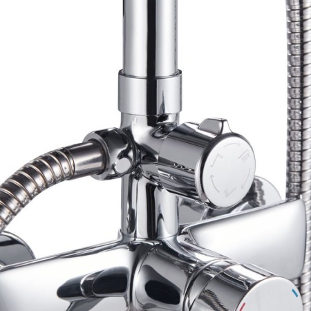 The shower system Milardo Stripe Stersb1fm06, tropical shower, shower set, brass, chrome-2