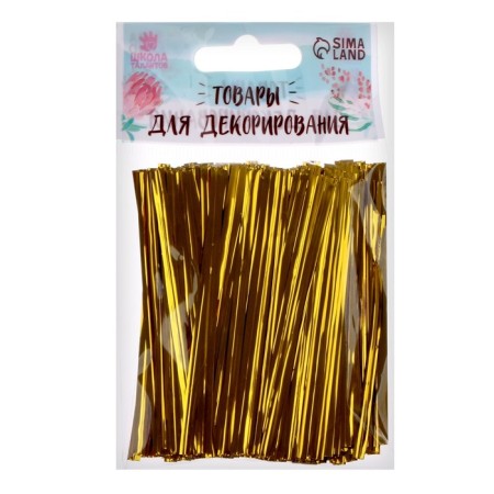 Clip tape, set 500 pcs., Length 1 pc. - 8 cm, gold color-3