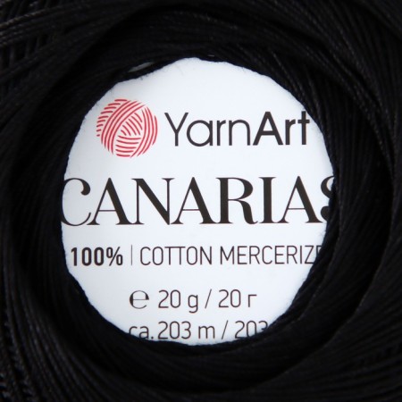 The yarn "Canarias" is 100% Merceris. cotton 203m/20g (9999 black)-4