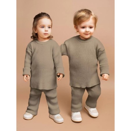 Knitted children's Knitted Amarobaby Noodles, height 74 cm, brown color-1