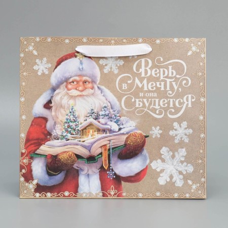 Craft horizontal package "Grandfather Frost", ml 27 x 23 x 11.5 cm, new year-4