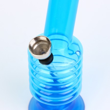 Bong, H-15 cm, "accordion", acrylic, blue-1