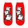 Women's socks "Penguins", red color, size 36-40