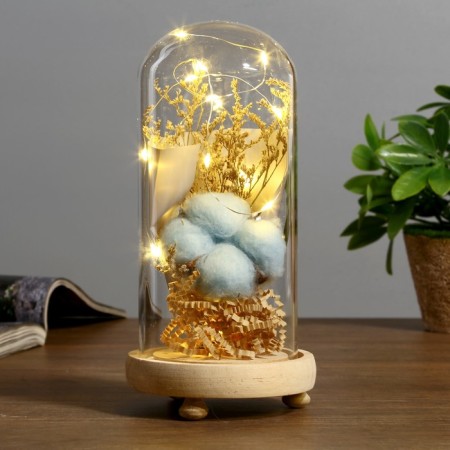 Night Carebone "Cotton Flower" LED Batter 3HAAA MIX 9.5x9.5x19 cm Risalux-2