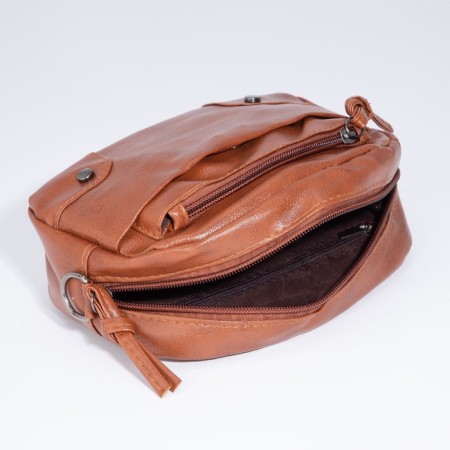 Cross-Bodi Bag on a zipper, brown color-6