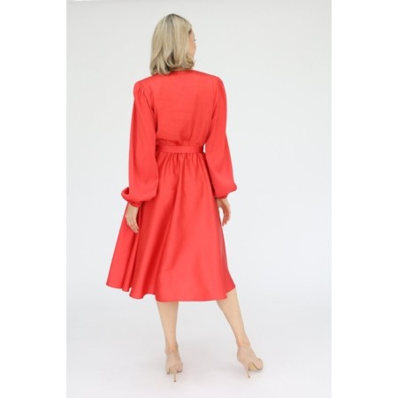 Midi silk dress with a half-lusk skirt, size 52-2