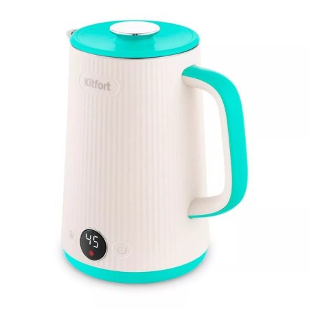 Electric kettle KitFort KT-6197-2, plastic, Metal flask, 1.5 l, 1500 watts, white-green