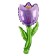 Foil ball 18 "Tulip on a stick", the color is purple