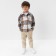 Children's shirt kaftan insulated, gray-beige color, size 30 (98-104 cm)