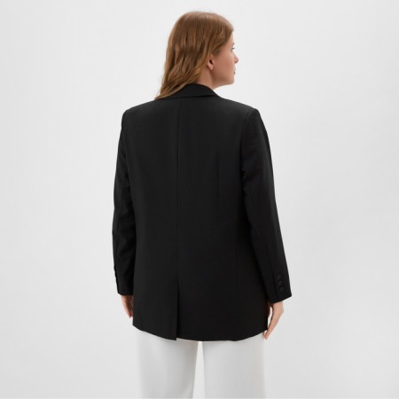 Jacket female double-breasted mist plus-size, size 56, black color-3