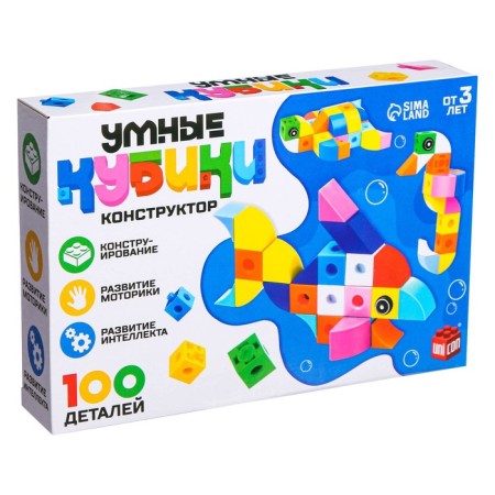 Designer "smart cubes", 100 parts-2