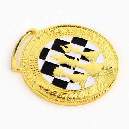 Thematic medal 191, “Chess”, D = 4.5 cm. Color gold. Without a tape-3