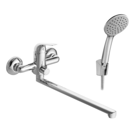 Santek Nico Bath mixer, long spout, with accessories, chrome