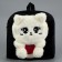 Baby plush backpack for the girl "cat", black color