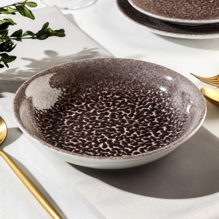 Porcelain deep -porcelain Natur Sand, 500 ml, D = 20 cm, brown color