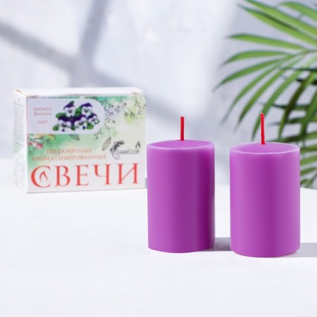 Set of candles-stolbiks 2 pcs, 4x6 cm, violet-1
