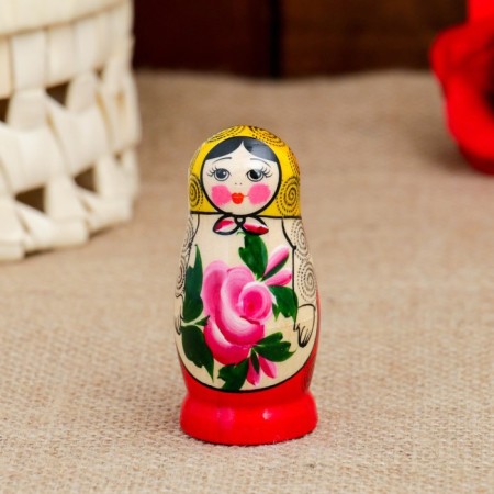 Matryoshka "Semenovskaya", 3 puppet, 7 cm, highest category-3