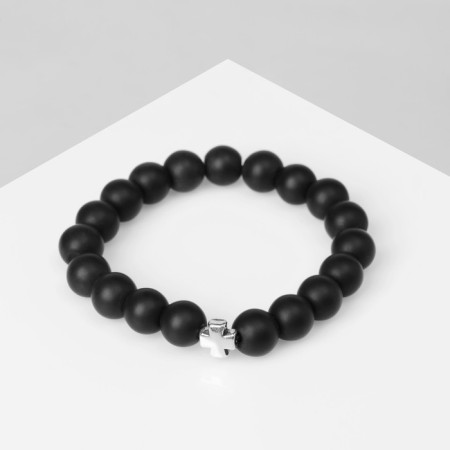 Bades - Bracelet ball No. 10 "Shungit" 19 beads with a cross-5