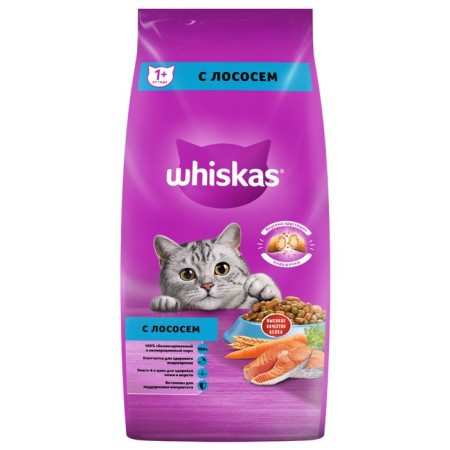 Dry feed Whiskas for cats, salmon, pads, 5 kg-5