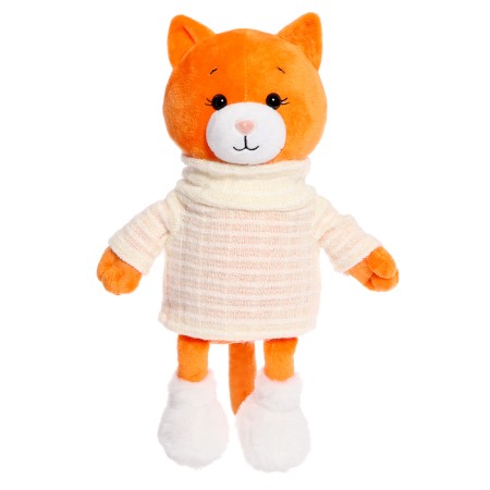 Soft toy "Cat Marta in felt boots and sweater", 25 cm-4