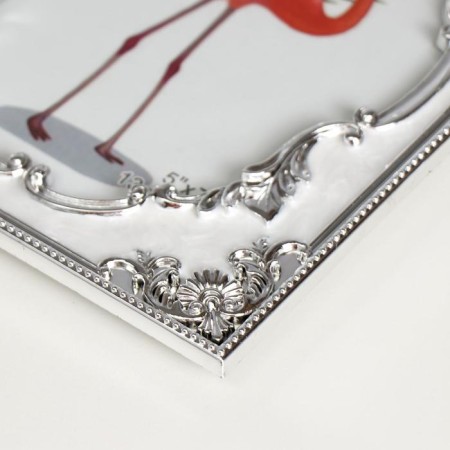 Photo frame plastic for metal 13x18 cm "Old frame" silver with white 20.7x15.2 cm-2