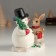 Polystone souvenir "Snowman with a Christmas tree and a bunny" 9x6.5x10 cm